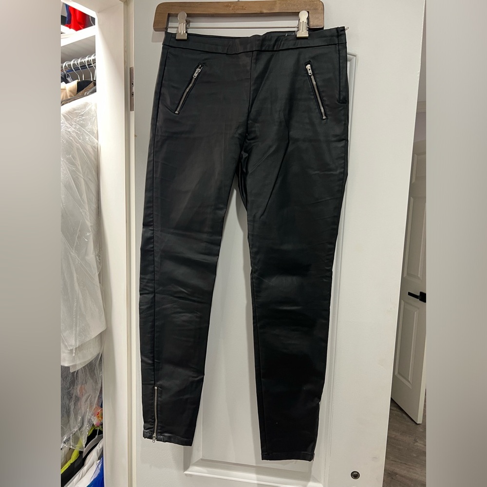 Skinny Leather Pants from Paris w/Zippers